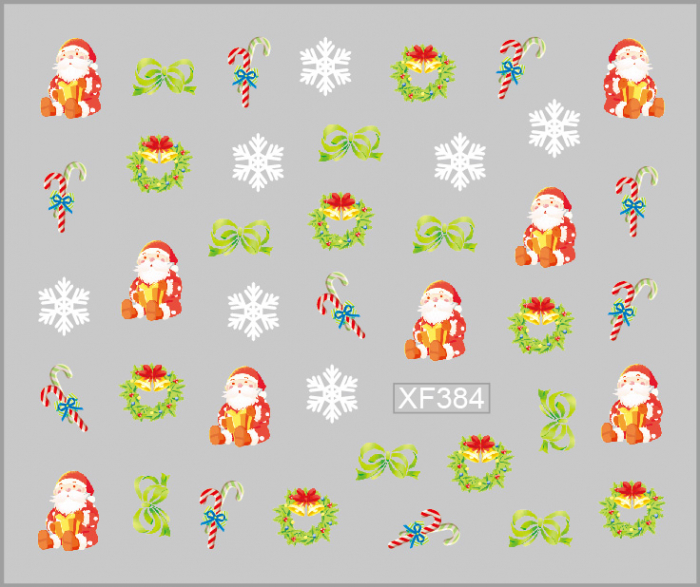Sticker nail art Lila Rossa, pentru Craciun, Revelion si iarna, 7.2 x 10.5 cm, xf384 [1]