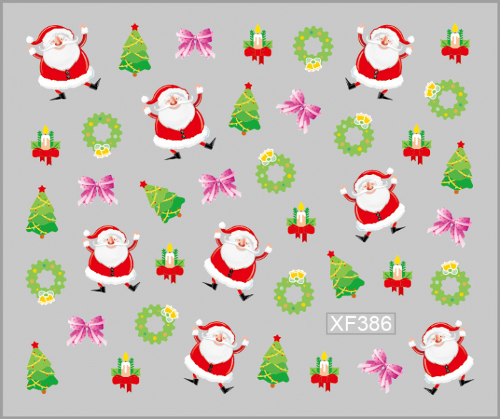 Sticker nail art Lila Rossa, pentru Craciun, Revelion si iarna, 7.2 x 10.5 cm, xf386 [1]