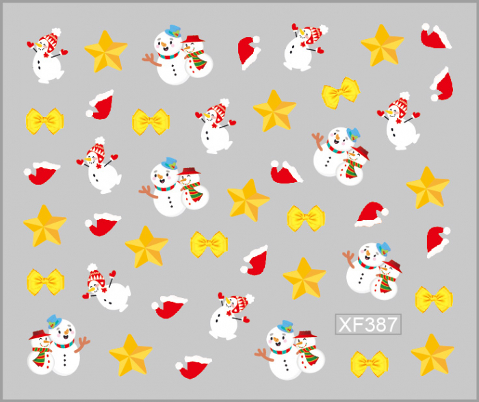 Sticker nail art Lila Rossa, pentru Craciun, Revelion si iarna, 7.2 x 10.5 cm, xf387 [1]