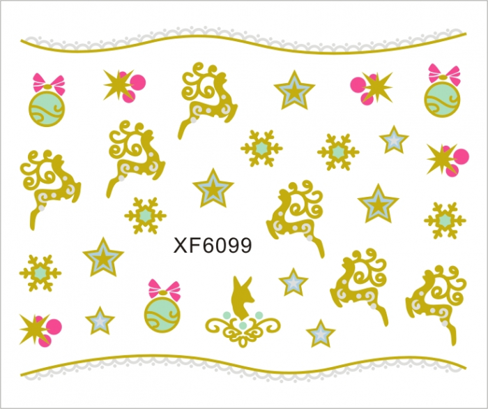 Sticker nail art Lila Rossa, pentru Craciun, Revelion si iarna, 7.2 x 10.5 cm, xf6099 [1]