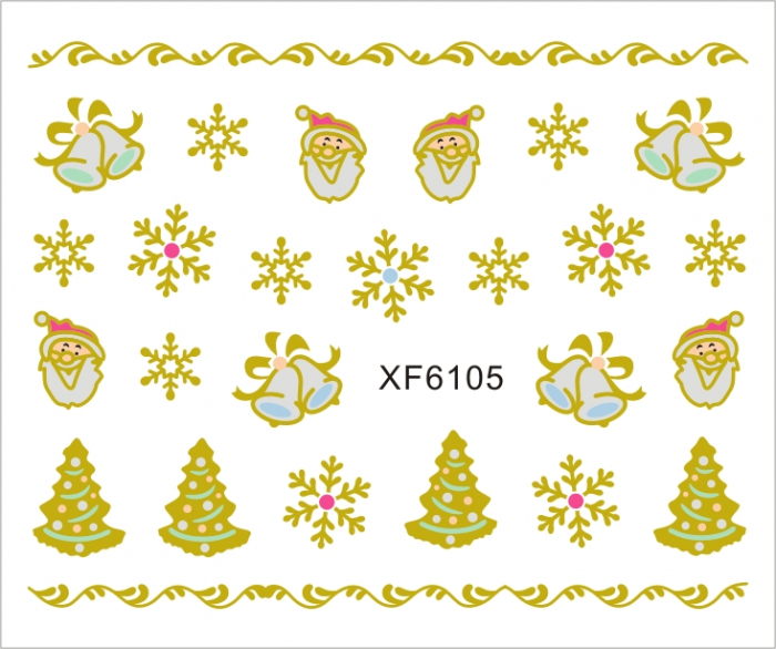 Sticker nail art Lila Rossa, pentru Craciun, Revelion si iarna, 7.2 x 10.5 cm, xf6105 [1]