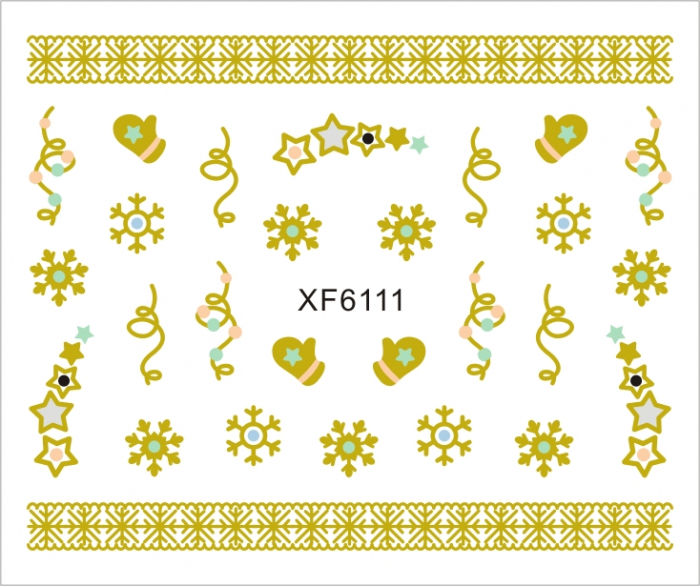 Sticker nail art Lila Rossa, pentru Craciun, Revelion si iarna, 7.2 x 10.5 cm, xf6111 [1]