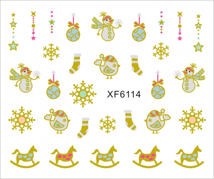 Sticker nail art Lila Rossa, pentru Craciun, Revelion si iarna, 7.2 x 10.5 cm, xf6114 [1]