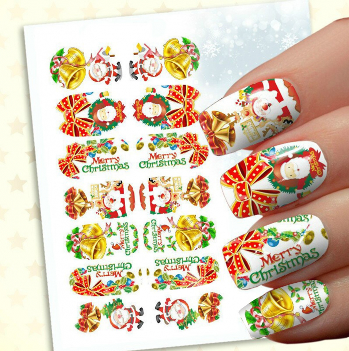 Sticker pentru unghii nail art, Lila Rossa, 14 in 1, nr 163 [3]