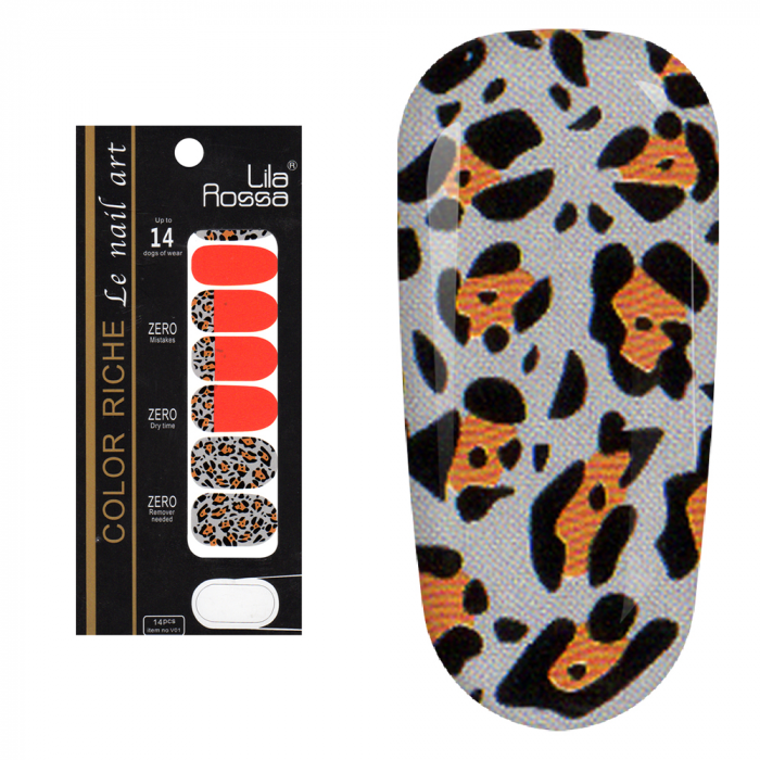 Sticker pentru unghii nail art, Lila Rossa, 14 in 1, nr 24 [6]