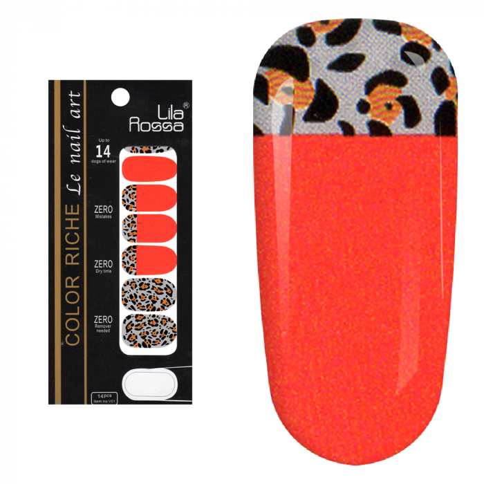 Sticker pentru unghii nail art, Lila Rossa, 14 in 1, nr 24 [7]