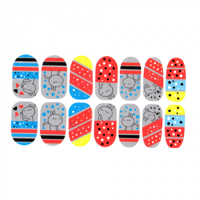Sticker pentru unghii nail art, Lila Rossa, 14 in 1, nr 4 [1]