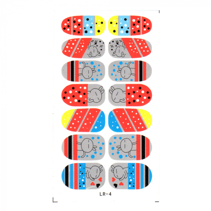 Sticker pentru unghii nail art, Lila Rossa, 14 in 1, nr 4 [3]
