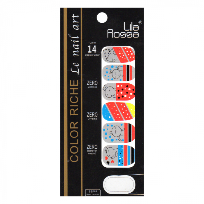 Sticker pentru unghii nail art, Lila Rossa, 14 in 1, nr 4 [2]