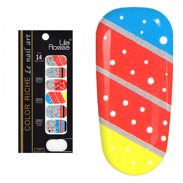 Sticker pentru unghii nail art, Lila Rossa, 14 in 1, nr 4 [7]