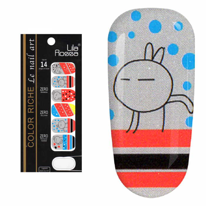 Sticker pentru unghii nail art, Lila Rossa, 14 in 1, nr 4 [6]