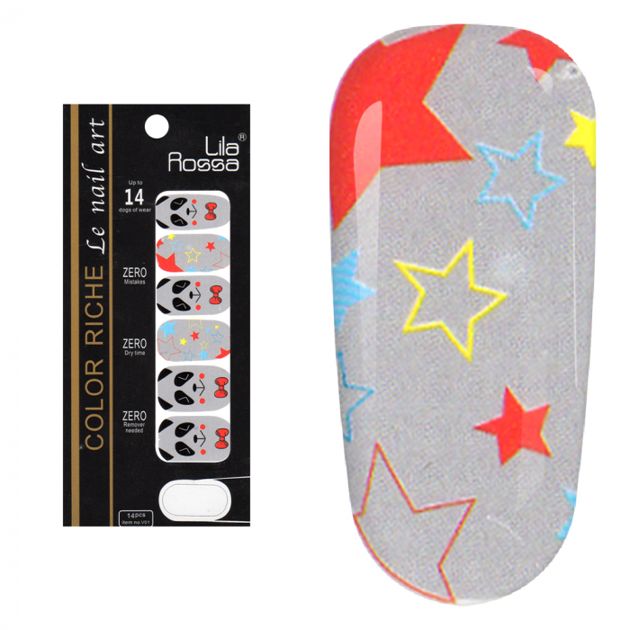 Sticker pentru unghii nail art, Lila Rossa, 14 in 1, nr 5 [7]