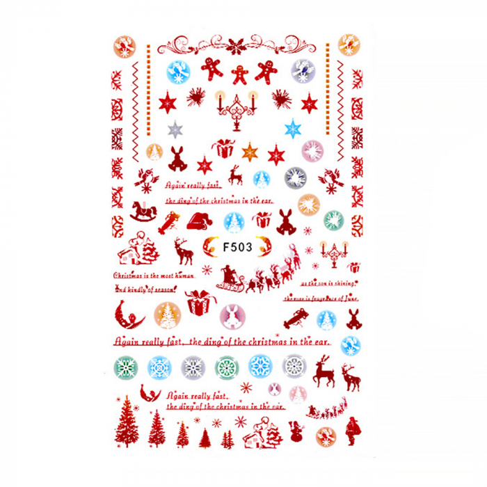 Stickere pentru decor unghii Lila Rossa, Craciun, Revelion, pentru iarna, f503 [2]