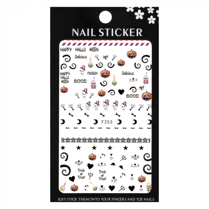 Stickere pentru decor unghii Lila Rossa, pentru Halloween, F253-BL [1]
