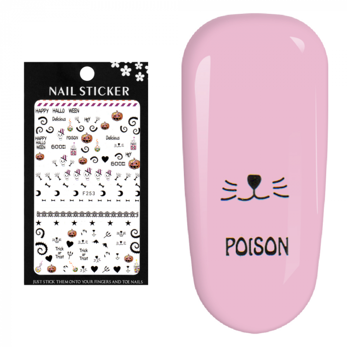 Stickere pentru decor unghii Lila Rossa, pentru Halloween, F253-BL [5]