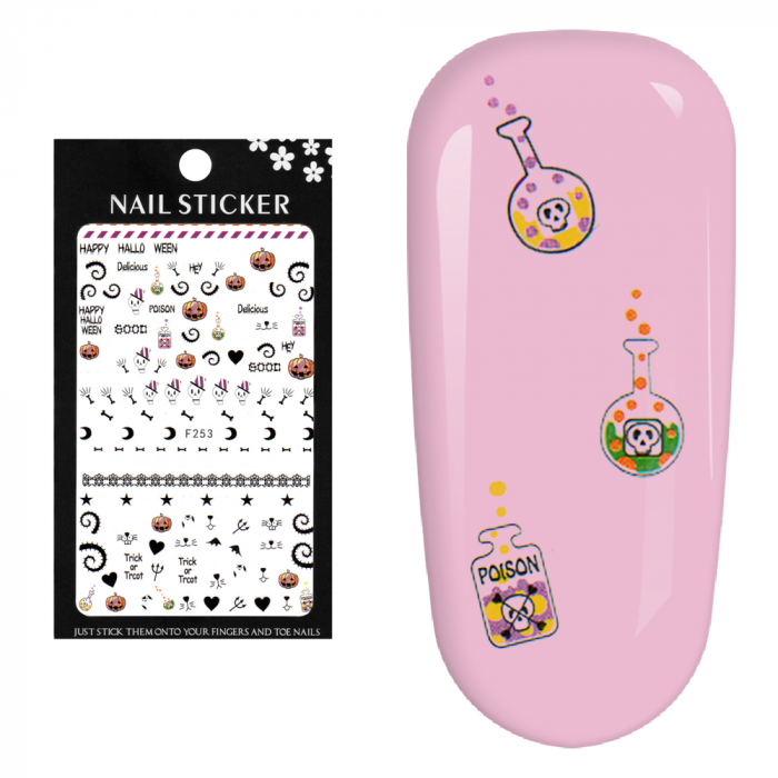 Stickere pentru decor unghii Lila Rossa, pentru Halloween, F253-BL [6]