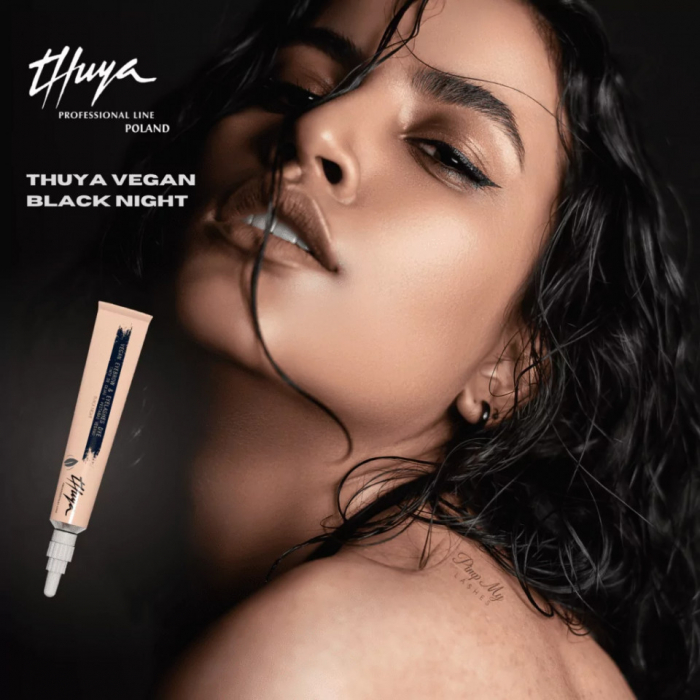 Thuya Vegan Line - Vopsea negru albastrui pentru gene&sprancene Black Night 14ml [3]