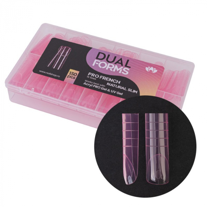 Tips Pro French Natural Slim Dual Forms - set 150 buc. [1]