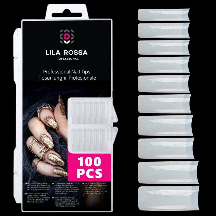 Set tipsuri transparente, Lila Rossa, Vogue, 100 buc, natur, 02 [2]