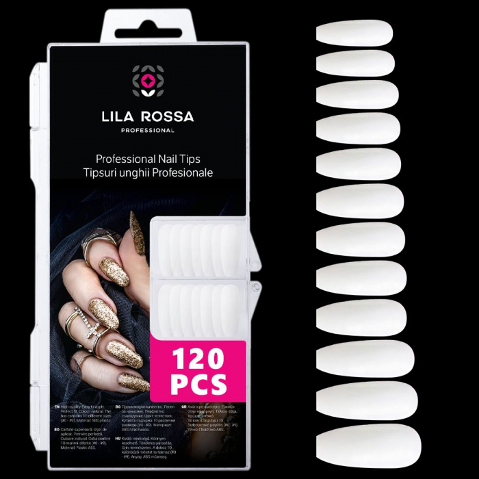 Tipsuri unghii false 100 buc, Lila Rossa, Natur, KG111 [1]