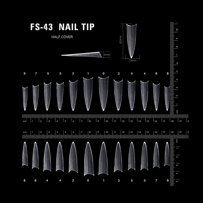 Tipsuri unghii false 100 buc, Lila Rossa, Natur, KG114 [3]