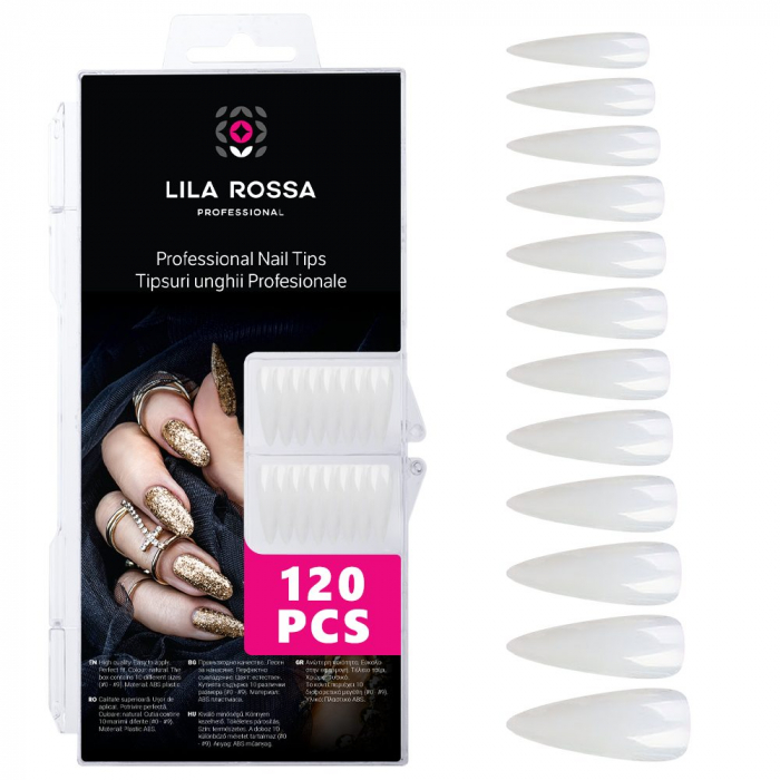 Tipsuri unghii false 100 buc, Lila Rossa, Natur, KG112 [2]