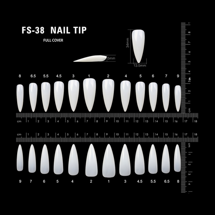 Tipsuri unghii false 100 buc, Lila Rossa, Natur, KG112 [3]