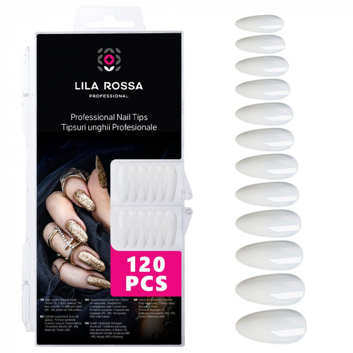 Tipsuri unghii false 100 buc, Lila Rossa, Natur, KG116 [2]
