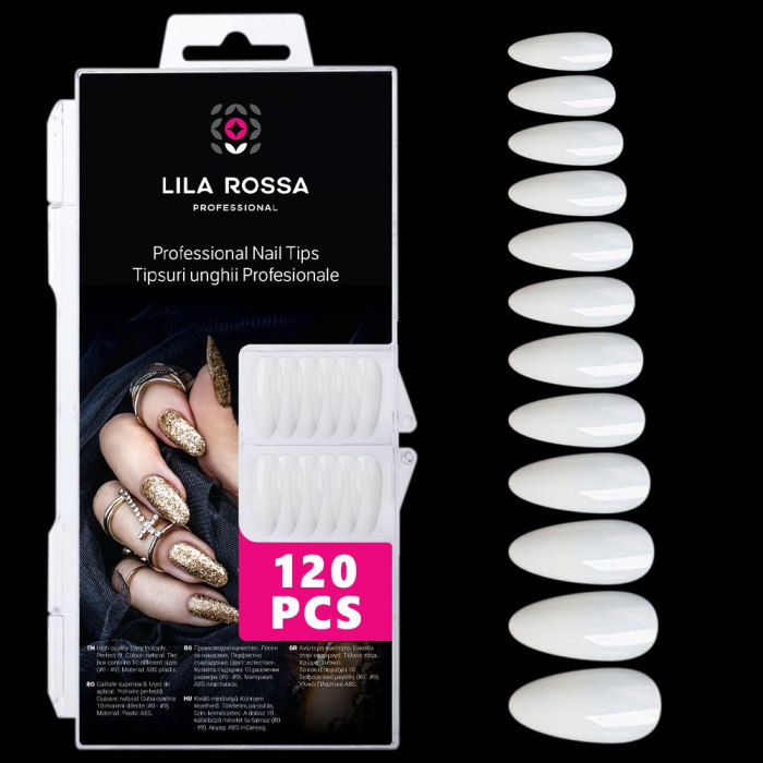Tipsuri unghii false 100 buc, Lila Rossa, Natur, KG116 [1]