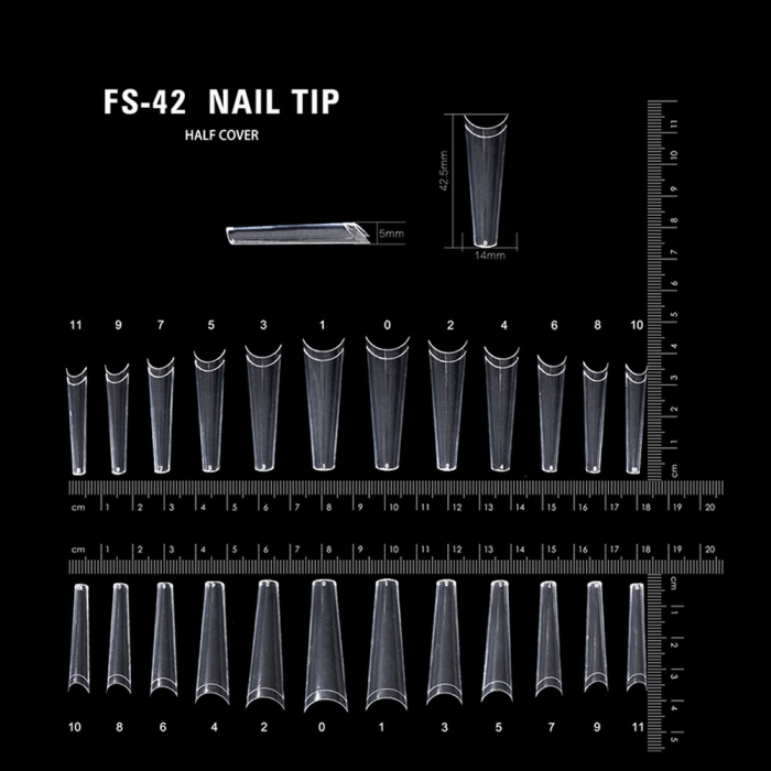 Tipsuri unghii false 100 buc, Lila Rossa, Natur, KG113 [3]