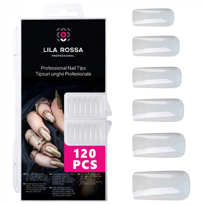 Tipsuri unghii false 100 buc, Lila Rossa, Natur, KG108 [2]