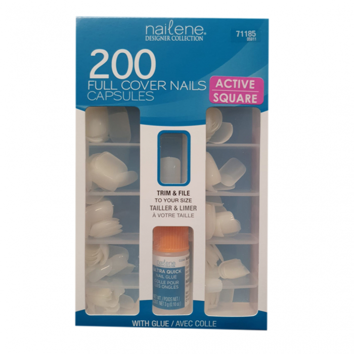 Tipsuri unghii false migdala 216 buc cu lipici, Fing'rs nailene, Natur [2]