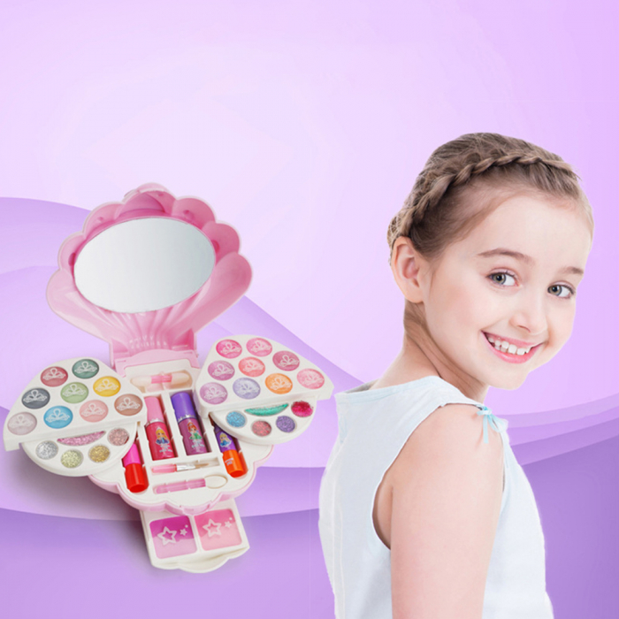 Trusa beauty Hi Lila Rossa girls, makeup copii si unghii, solubile in apa, tip scoica, copii de peste 5 ani [3]