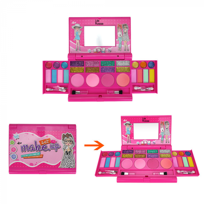 Trusa beauty Hi Lila Rossa girls, makeup copii, solubil in apa, trendy girl, copii de peste 5 ani [3]
