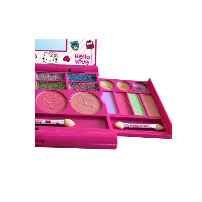 Trusa de machiaj pentru copii, 26 nuante fard de pleoape, fard de obraz si gloss de buze, Hello Kitty, 36.6 gr. [4]