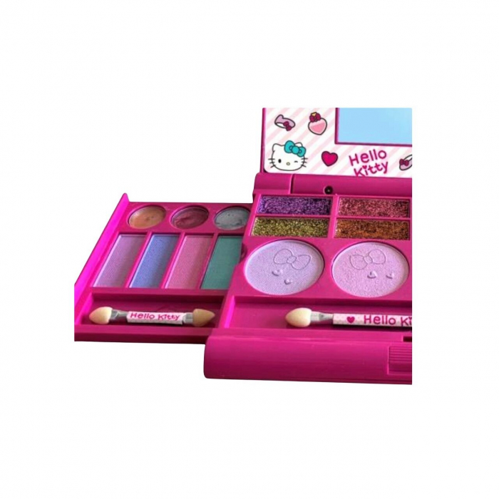 Trusa de machiaj pentru copii, 26 nuante fard de pleoape, fard de obraz si gloss de buze, Hello Kitty, 36.6 gr. [3]