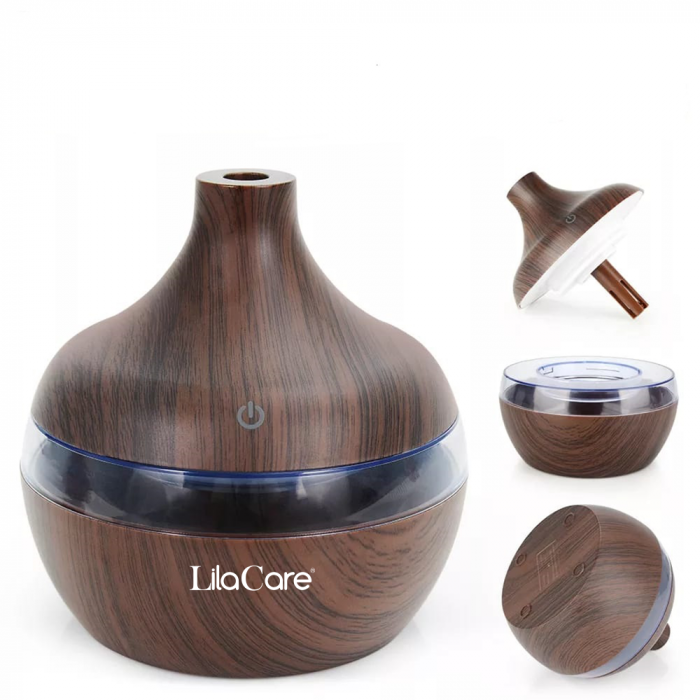 Umidificator si difuzor aromaterapie Lila Care, ultrasonic, 300 ml, maro [4]
