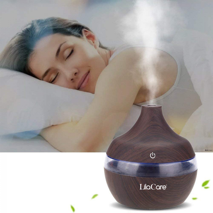 Umidificator si difuzor aromaterapie Lila Care, ultrasonic, 300 ml, maro [2]