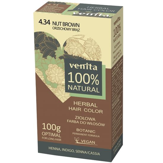 Vopsea de par pulbere, pe baza de plante, naturala 100%, Venita, Nr 4.34, Blond Aluna, 100g [1]