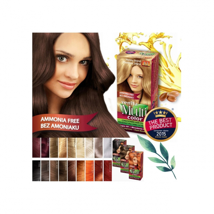 Vopsea de par fara amoniac, Multicolor, Venita, 50 ml, Nr. 9.0, Pastel Blond [2]