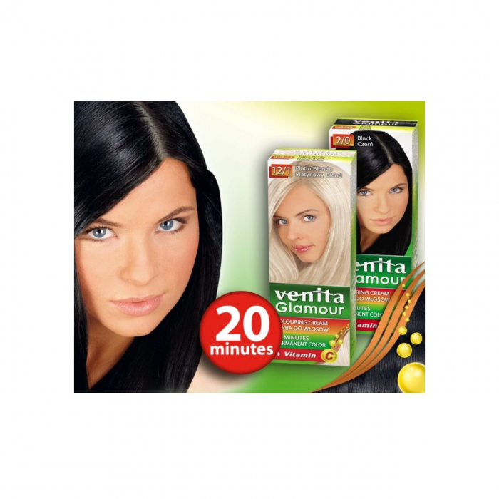Vopsea de par, permanenta, Glamour, Venita, Nr. 4/3, Rosu Aprins [2]