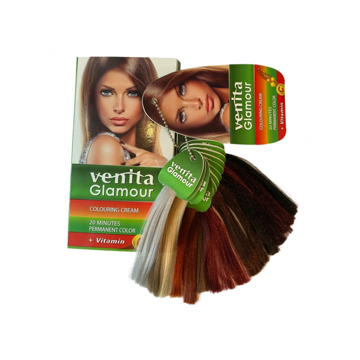 Vopsea de par, permanenta, Glamour, Venita, Nr. 4/3, Rosu Aprins [5]