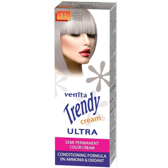 Vopsea de par semipermanenta, Trendy Cream Ultra, Venita, Nr. 11, Silver dust [1]