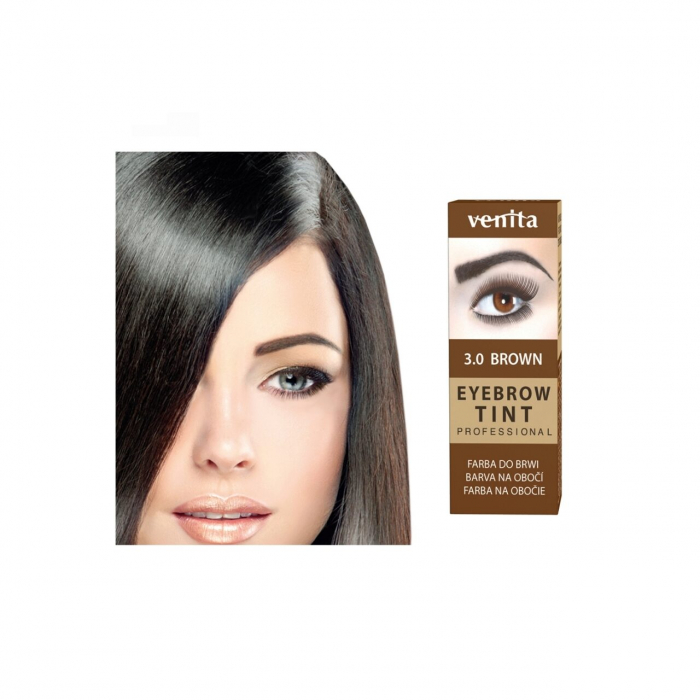 Vopsea de sprancene Professional, Pulbere Henna, Maro Inchis, 3.0, Venita, 5gr + 5grl [2]