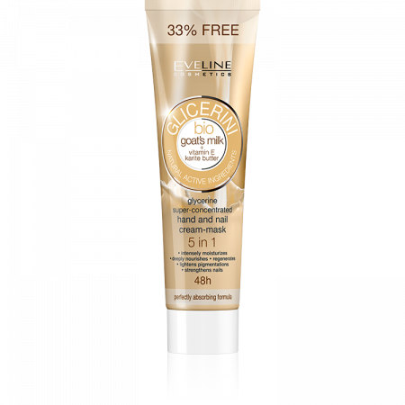 Crema, lapte, lotiune - Crema pentru maini cu glicerina si lapte de capra Eveline Glycerine Bio 100ml