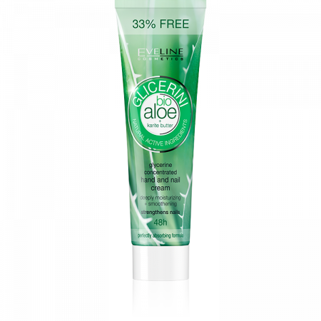 Crema, lapte, lotiune - Crema pentru maini cu glicerina si extract de aloe Eveline Bio 100 ml