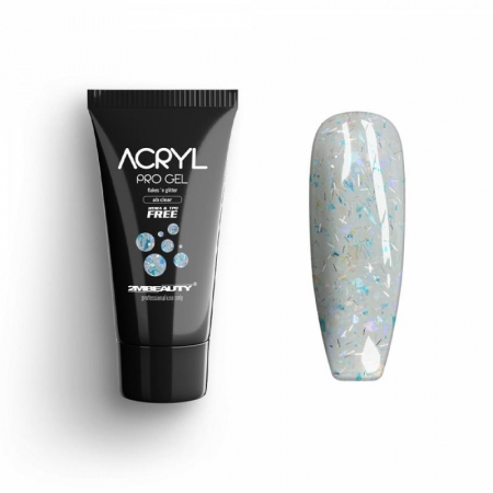 UNGHII - Acryl Pro Gel 2M Flakes and Glitter AB Clear - 15g