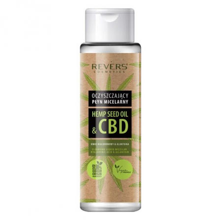 Fara Categorie - Apă micelara demachianta cu ulei natural de cânepă cu CBD, 100% vegan, Revers, 400 ml