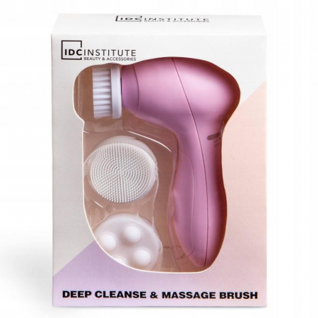 MACHIAJ - Aparat de masaj facial IDC INSTITUTE DEEP CLEANSE MASSAGE ELECTRIC BRUSH 1 soft brush, 1 face massager and 1 silicone brush