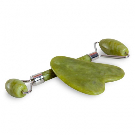 MACHIAJ - Aparat de masaj facial IDC INSTITUTE JADE ROLLER AND JADE GUA SHA *NEW*